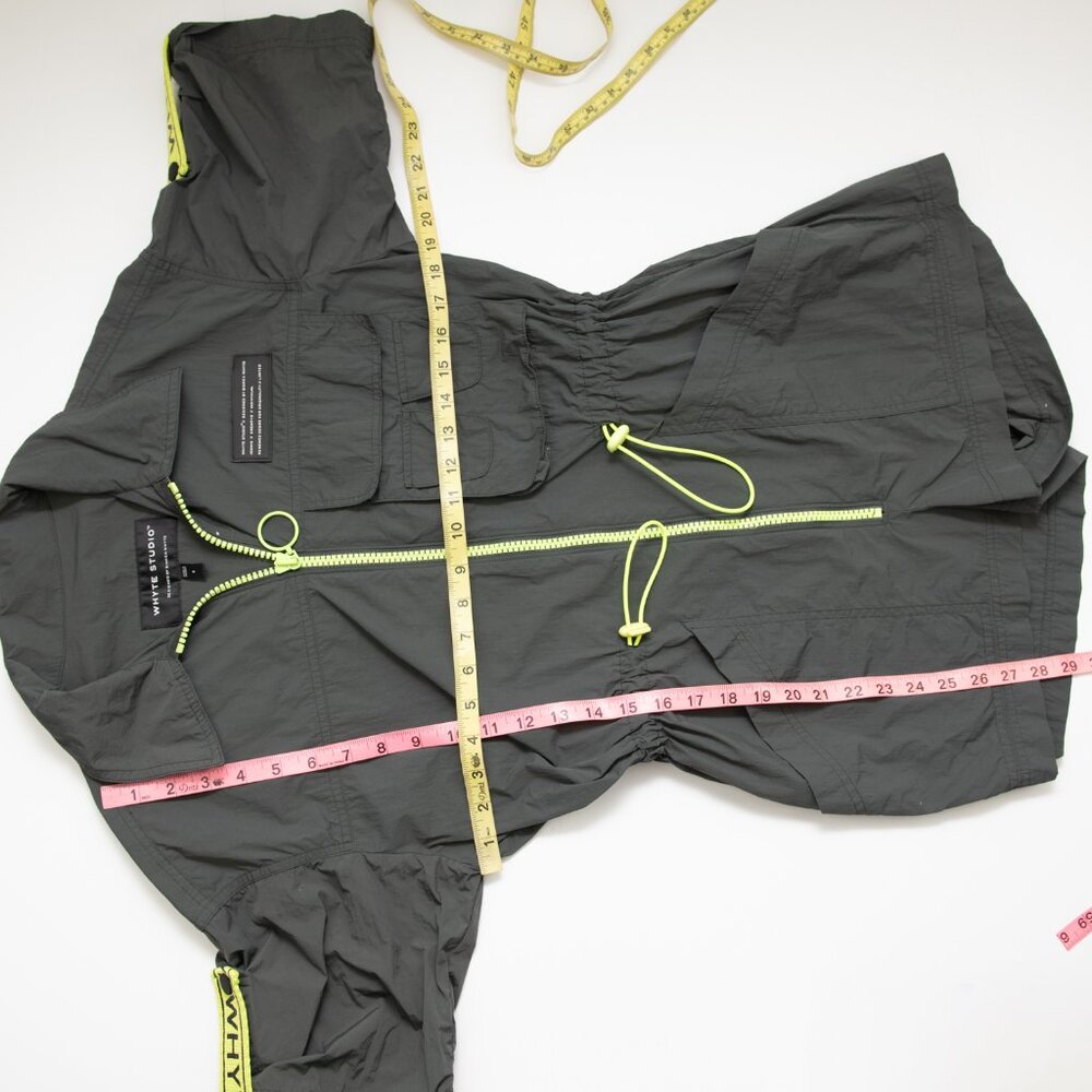 Whyte Studio Turbo Romper Utility Zip Up Nylon Army Neon Green Size Small - Picture 8 of 9